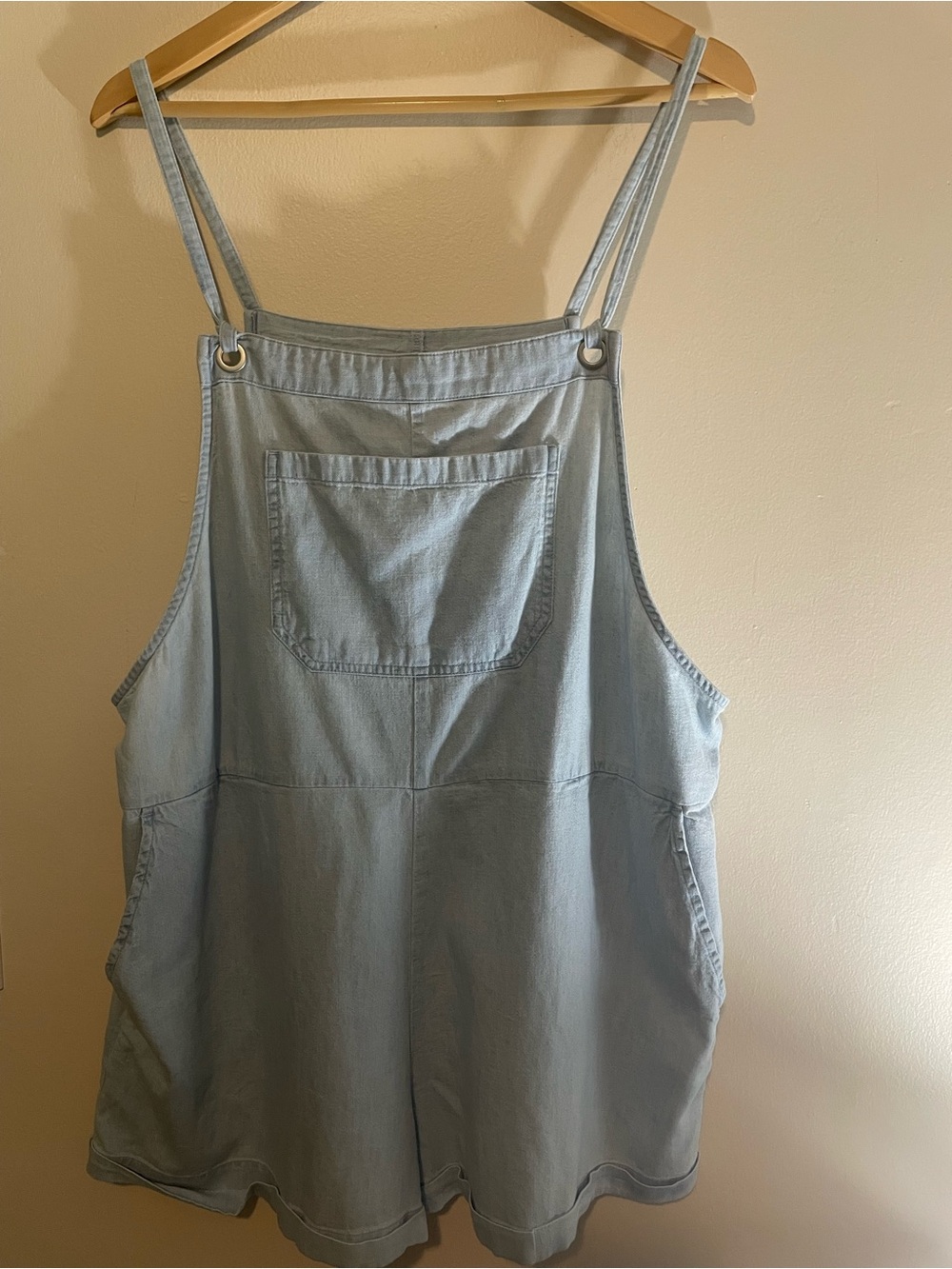 Arizona Jean Company Light Blue Denim Short Overalls Romper size XL